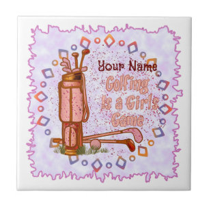 Golf is een spel voor meisjes tegeltje