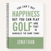 Golf is geluk Funny Golf Lover Gift Notitieboek (Voorkant)