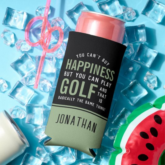Golf is geluk Funny Golf Lover Gift Seltzer Blikjeskoeler (Insitu Zomer)