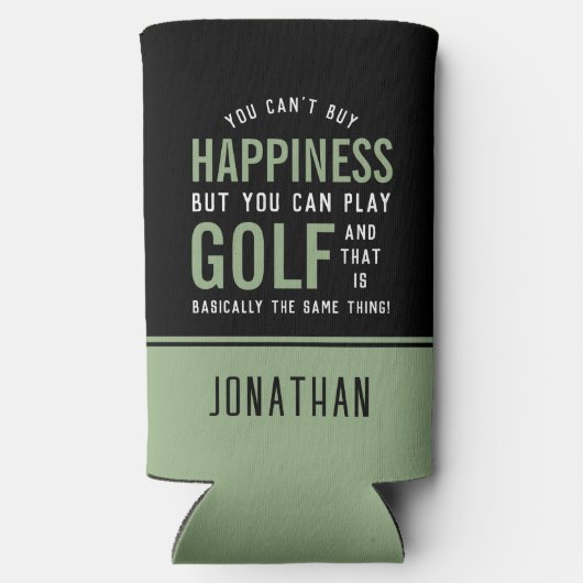 Golf is geluk Funny Golf Lover Gift Seltzer Blikjeskoeler (Achterkant)