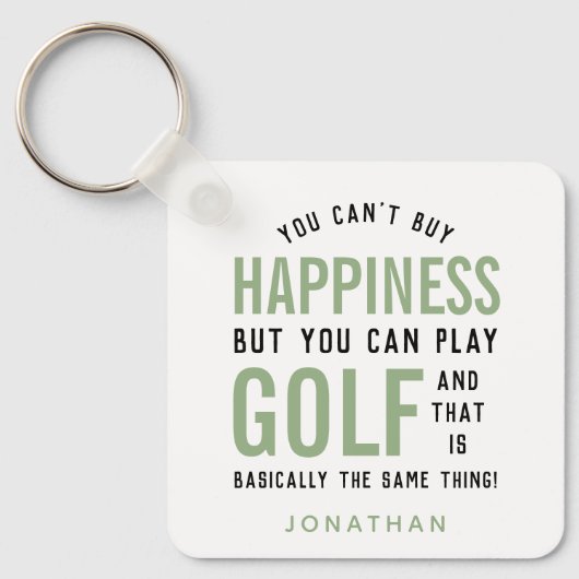 Golf is geluk Funny Golf Lover Gift Sleutelhanger (Voorkant)