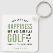 Golf is geluk Funny Golf Lover Gift Sleutelhanger (Achterkant)