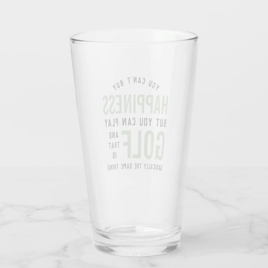Golf is geluk Funny Golf Lover Gifts Glas (Achterkant)