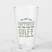 Golf is geluk Funny Golf Lover Gifts Glas (Voorkant)