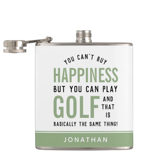 Golf is geluk Funny Golf Lover Gifts Heupfles (Geopend)