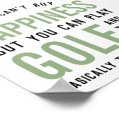 Golf is geluk Funny Golf Lover Gifts Poster (Hoek)