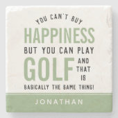 Golf is geluk Funny Golf Lover Gifts Stenen Onderzetter (Voorkant)