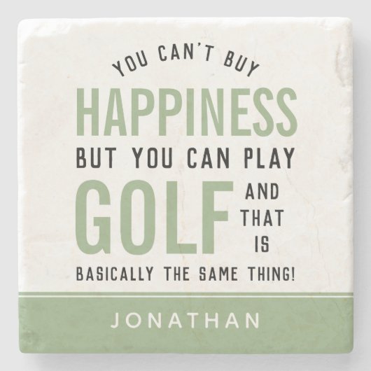Golf is geluk Funny Golf Lover Gifts Stenen Onderzetter (Voorkant)