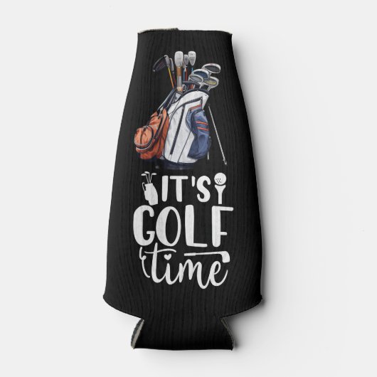 Golf is het golftijd voor golfer flesjeskoeler (Voorkant)