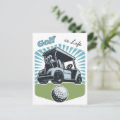 Golf is het leven briefkaart (Staand voorkant)