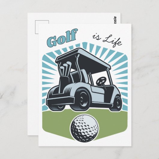 Golf is het leven briefkaart (Voorkant / Achterkant)