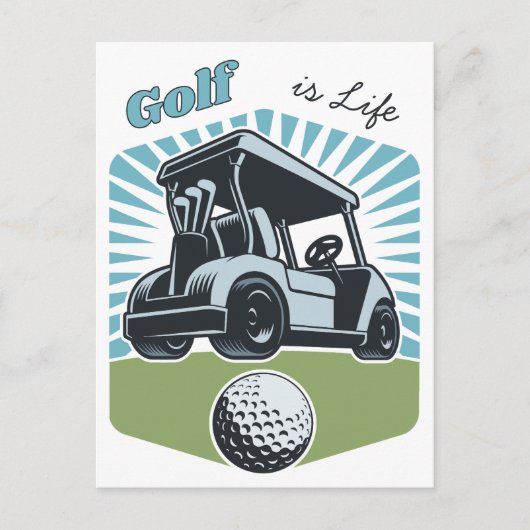 Golf is het leven briefkaart (Voorkant)