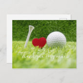 Golf is leven met golfbal en t-shirt met liefde briefkaart (Voorkant / Achterkant)