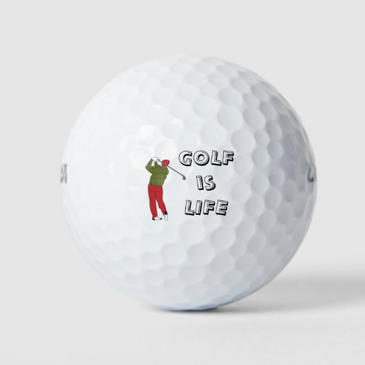 GOLF is LIFE, Golfer, Golf Quote Golfballen (Voorkant)