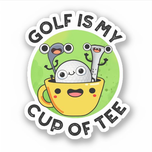 Golf is mijn beker van T-shirt Funny Golf Pun Sticker (Voorkant)