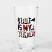 Golf is mijn Gezegde theepot Glas (Voorkant)