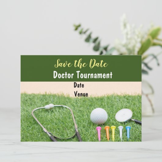 Golf is mijn golfbal en stethoscoop kaart (Staand voorkant)