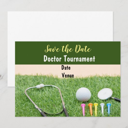 Golf is mijn golfbal en stethoscoop kaart (Voorkant / Achterkant)