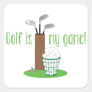 Golf is mijn spel vierkante sticker