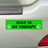Golf is mijn therapie bumpersticker (Op auto)