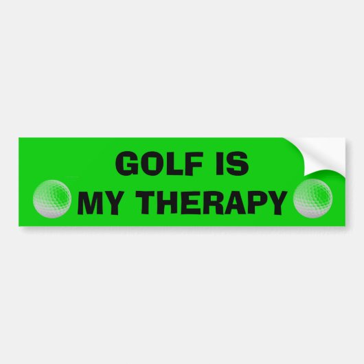 Golf is mijn therapie bumpersticker (Voorkant)