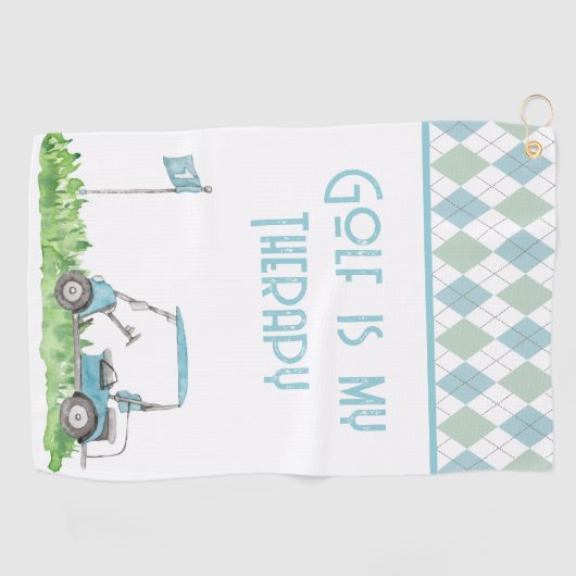Golf is mijn therapie golfhanddoek (Horizontaal)