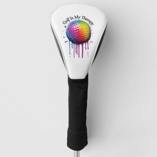 Golf is mijn therapie | Grappig golf Golfheadcover (Voorkant)