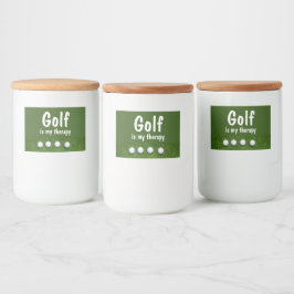 Golf is mijn therapie met golfballen op groen voedselcontainer etiket