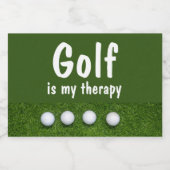 Golf is mijn therapie met golfballen op groen voedselcontainer etiket (Enkel label)