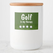 Golf is mijn therapie met golfballen op groen voedselcontainer etiket (Voorkant)