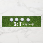 Golf is mijn therapie met golfballen op groen waterfles etiket (Enkel label)