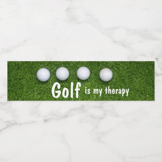 Golf is mijn therapie met golfballen op groen waterfles etiket (Enkel label)