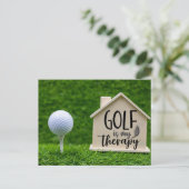 Golf is mijn therapie voor golfer grappige slogan briefkaart (Staand voorkant)