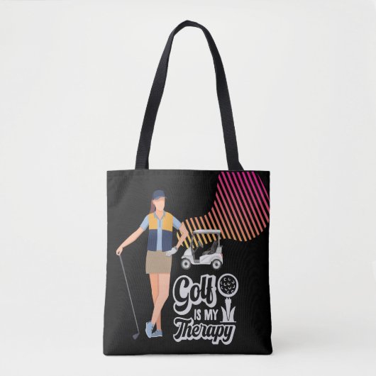 Golf is mijn therapie voor Lady golfer Canvas tas (Voorkant)