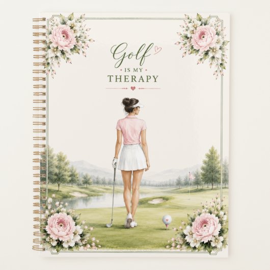 Golf is mijn therapie voor lady golfer planner (Voorkant)