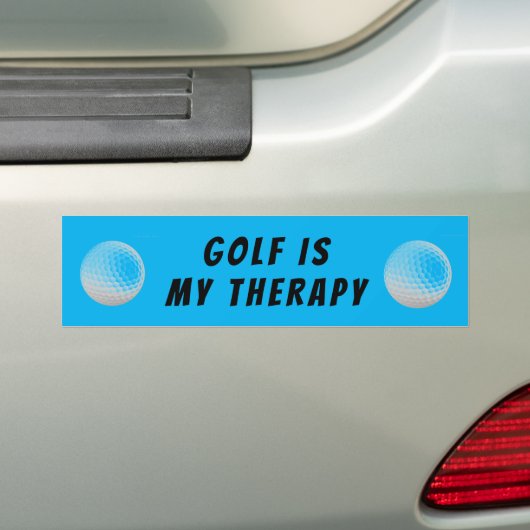 Golf is mijn Therapieblauw Bumpersticker (Op auto)