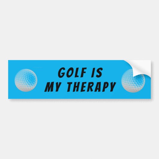 Golf is mijn Therapieblauw Bumpersticker (Voorkant)