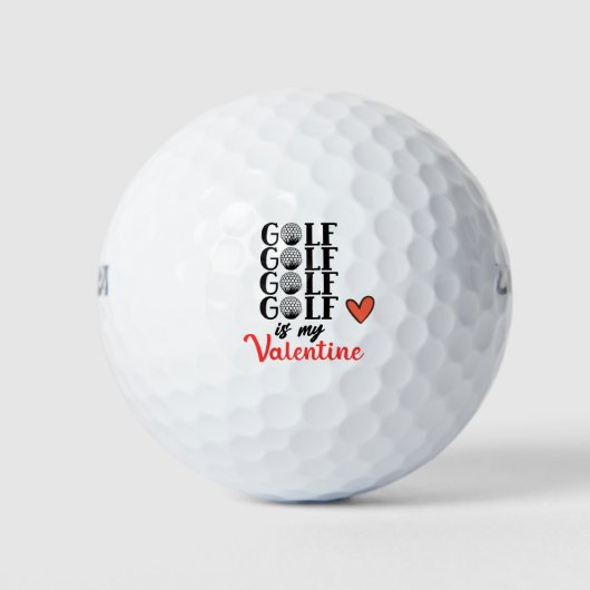Golf is Mijn Valentijn voor Golfer op Valentijnsda Golfballen (Voorkant)
