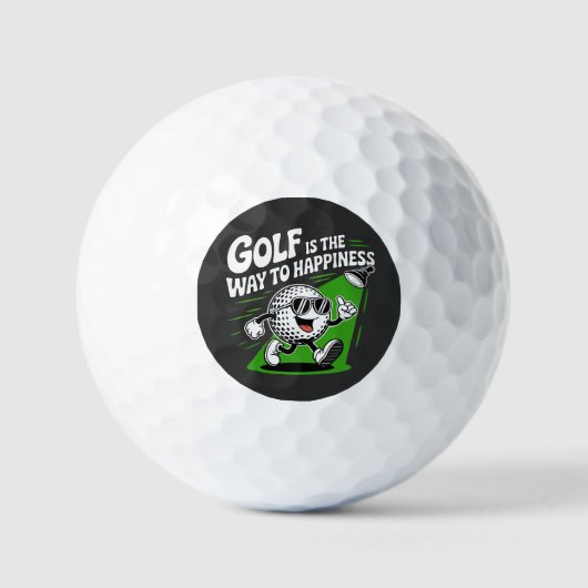 Golf is the way to happiness golfballen (Voorkant)