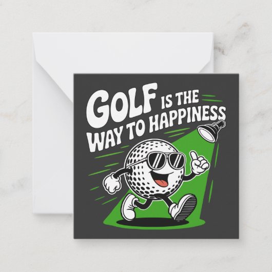 Golf is the way to happiness notitiekaartje (Voorkant)