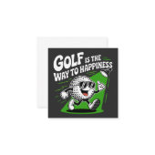 Golf is the way to happiness notitiekaartje (Voorkant / Achterkant in situ)