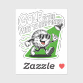 Golf is the way to happiness sticker (Vel)