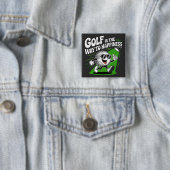 Golf is the way to happiness vierkante button 5,1 cm (In situ)