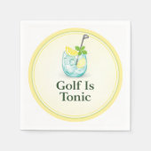 Golf Is Tonic - Citroen-Munt Glas Design Servetten (Voorkant)