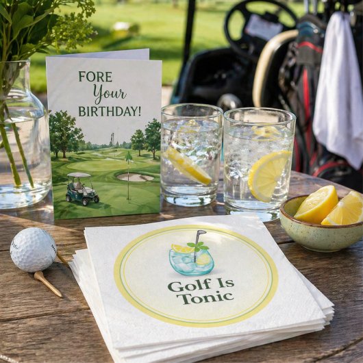 Golf Is Tonic - Citroen Munt Glas Design Servetten