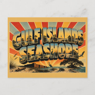 Golf Islands Nationaal Kustgebied MS Vintage Reize Briefkaart