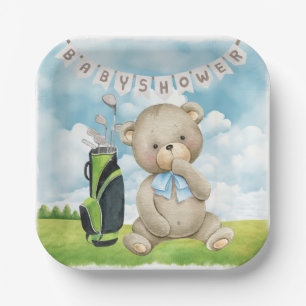 Golf It's Boy voor Baby shower Papieren Bordje
