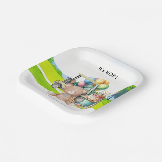 Golf It's Boy voor Baby shower Papieren Bordje (Gebogen)