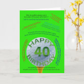 Golf Jokes verjaardagskaart voor 40-jarige Kaart (Gele Bloem)