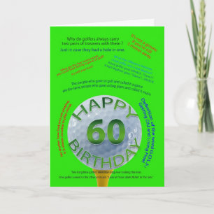 Golf Jokes verjaardagskaart voor 60-jarige Kaart